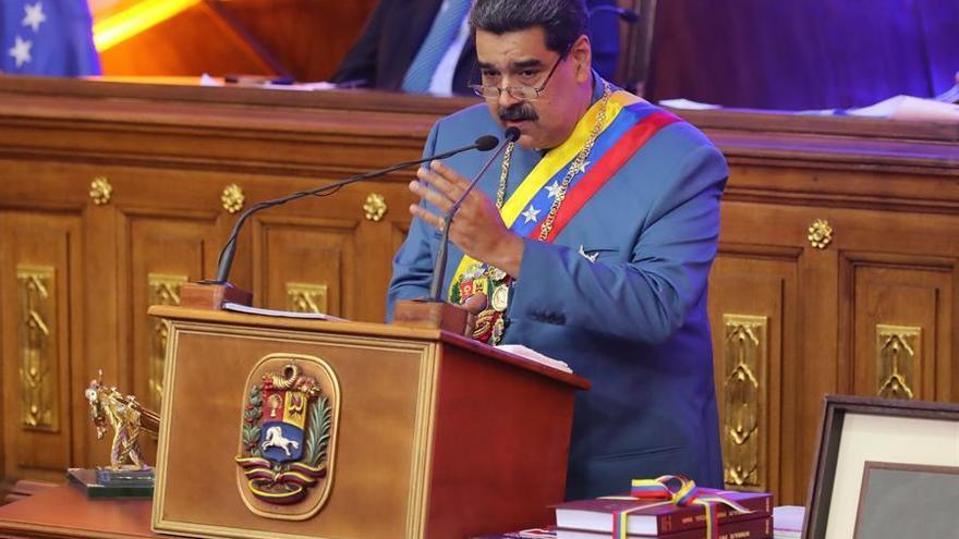 El presidente de Venezuela, Nicolás Maduro, fue registrado este martes, al ofrecer un discurso ante el Parlamento, en Caracas.