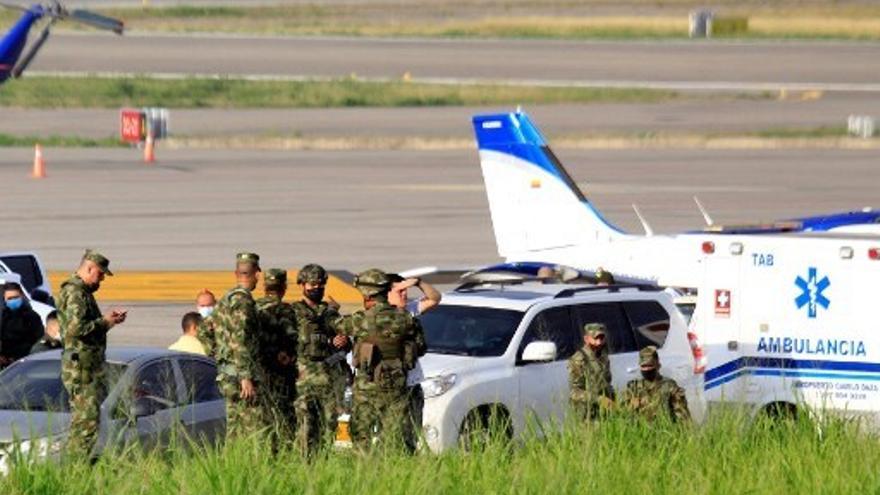 Militares en el aeropuerto de Cúcuta, Colombia