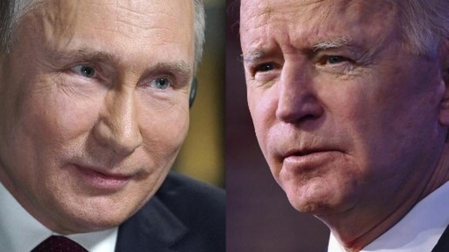 Los presidentes de Rusia, Vladimir Putin y de EEUU, Joe Biden.