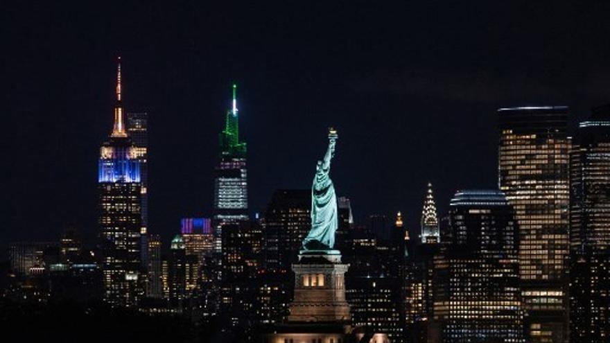 Vista nocturna de Nueva York