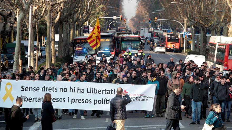 Foto ilustrativa de una movilización en Cataluña