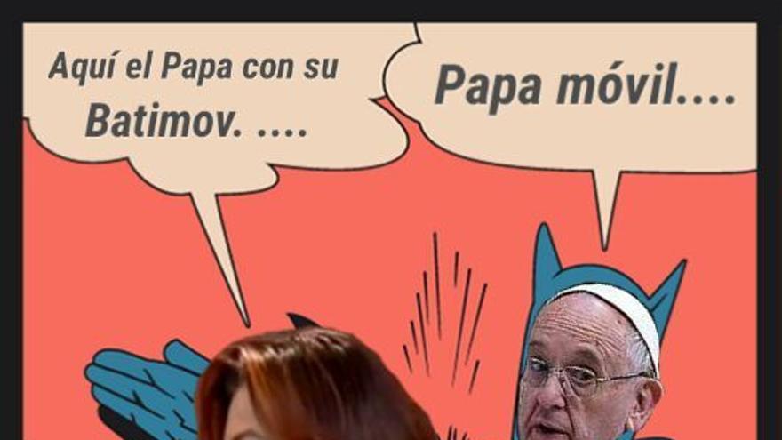Memes sobre el 'Batimóvil del Papa' de Castalia Pascual